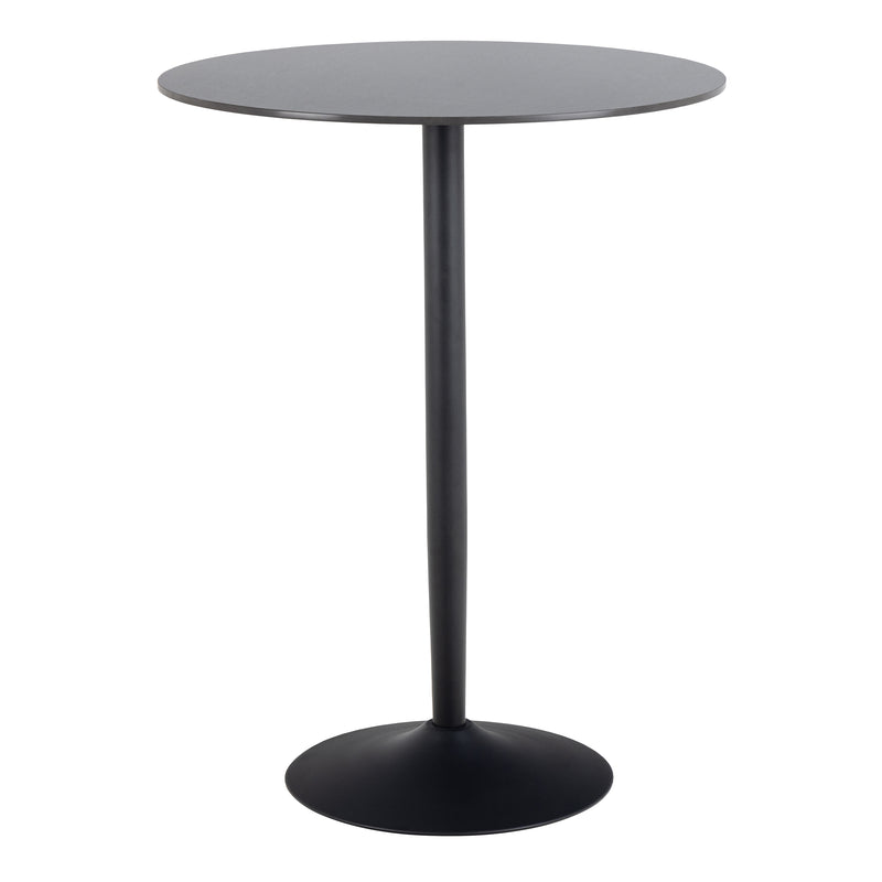 Malta Ceramic Round Bar Table in Matt Black — front view