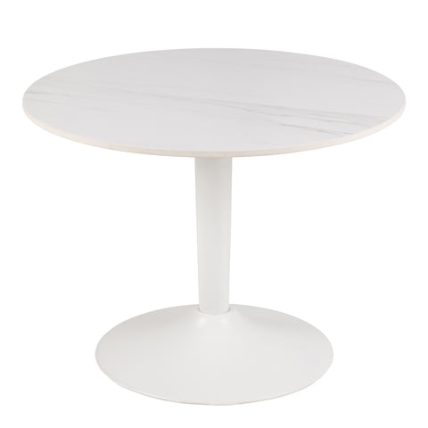 Malta Ceramic Round Coffee Table in White 60x45cm — front view