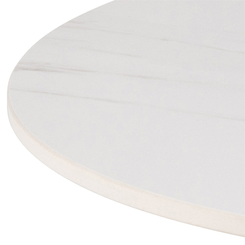 Malta Ceramic Round Coffee Table in White 60x45cm — alternative angle
