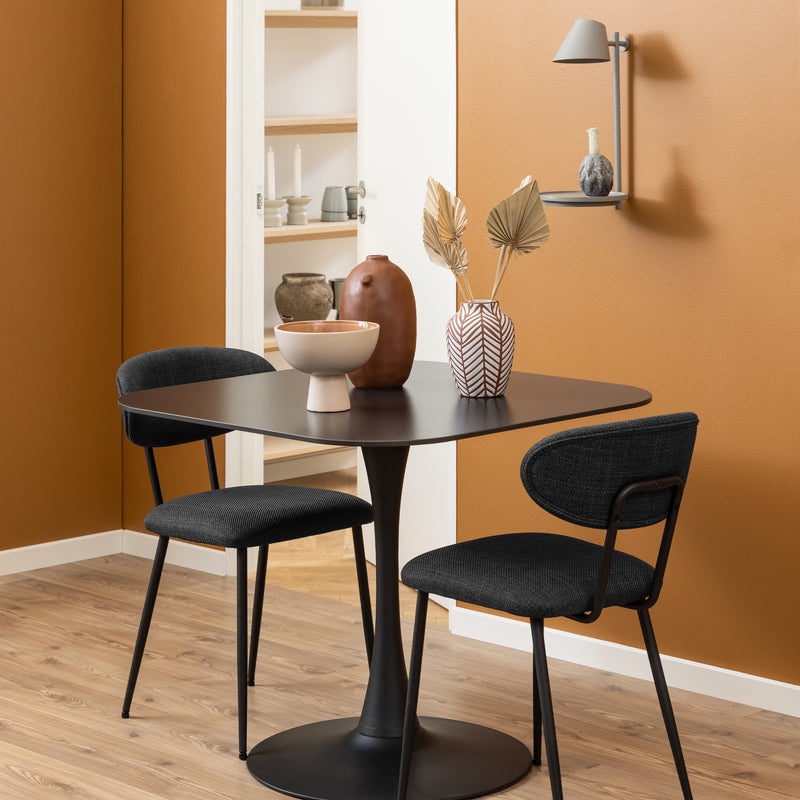 Malta Ceramic Square Dining Table Black — alternative angle