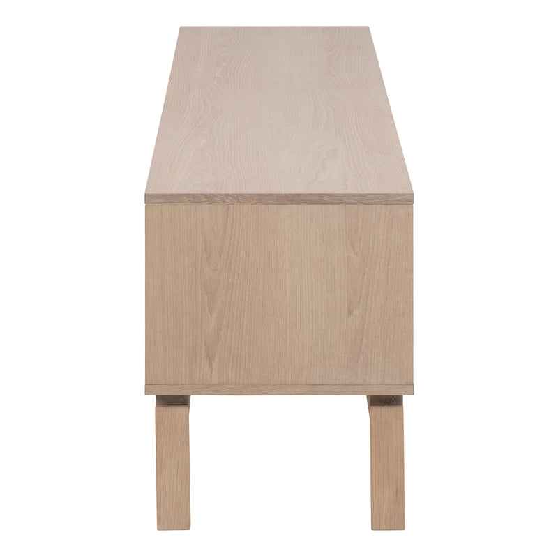 Linley 2 Door TV Unit in White Oak — detail view
