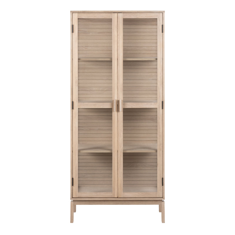 Linley Display Cabinet in White — side angle