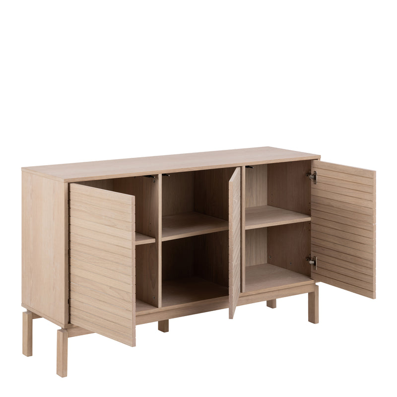 Linley 3 Door Sideboard in White Oak — alternative angle
