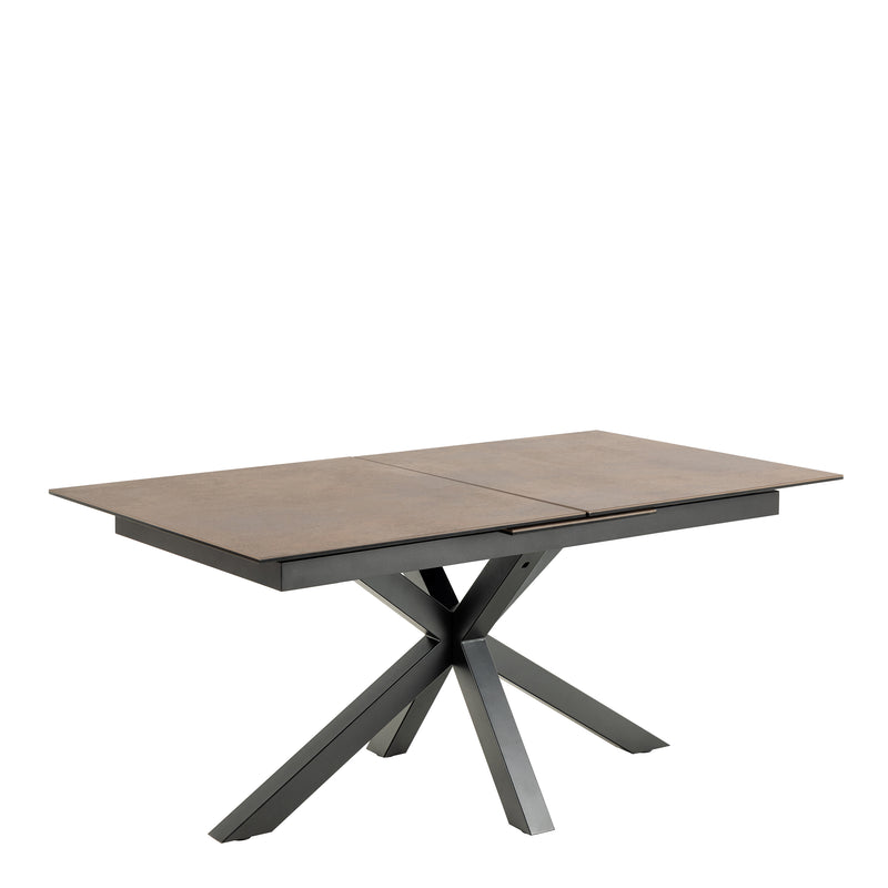 Heaven Extendable Dining Table with Ceramic Rusty Brown Top 168cm — front view