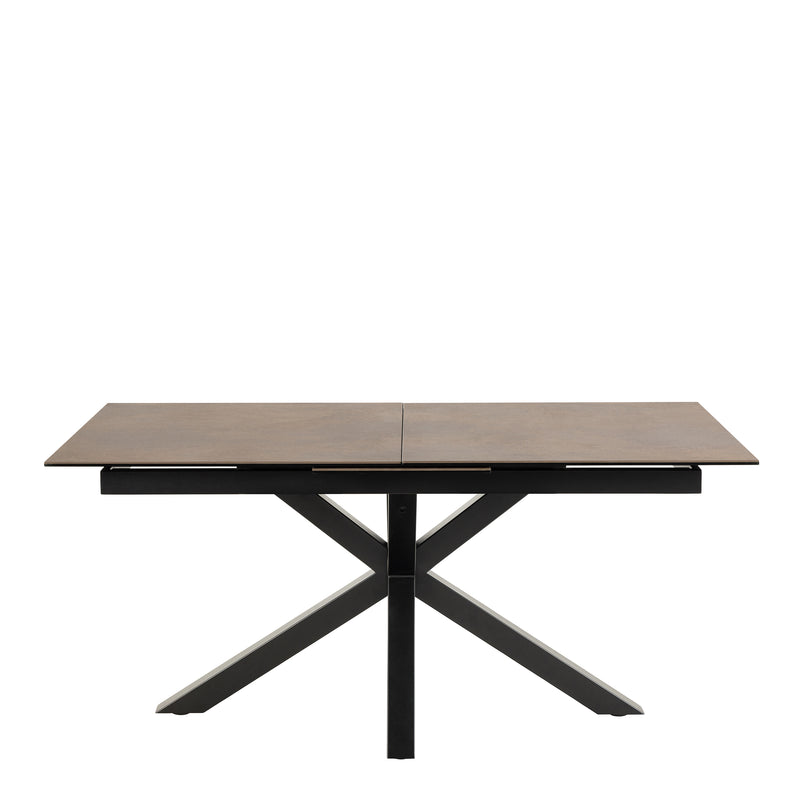 Heaven Extendable Dining Table with Ceramic Rusty Brown Top 168cm — side angle