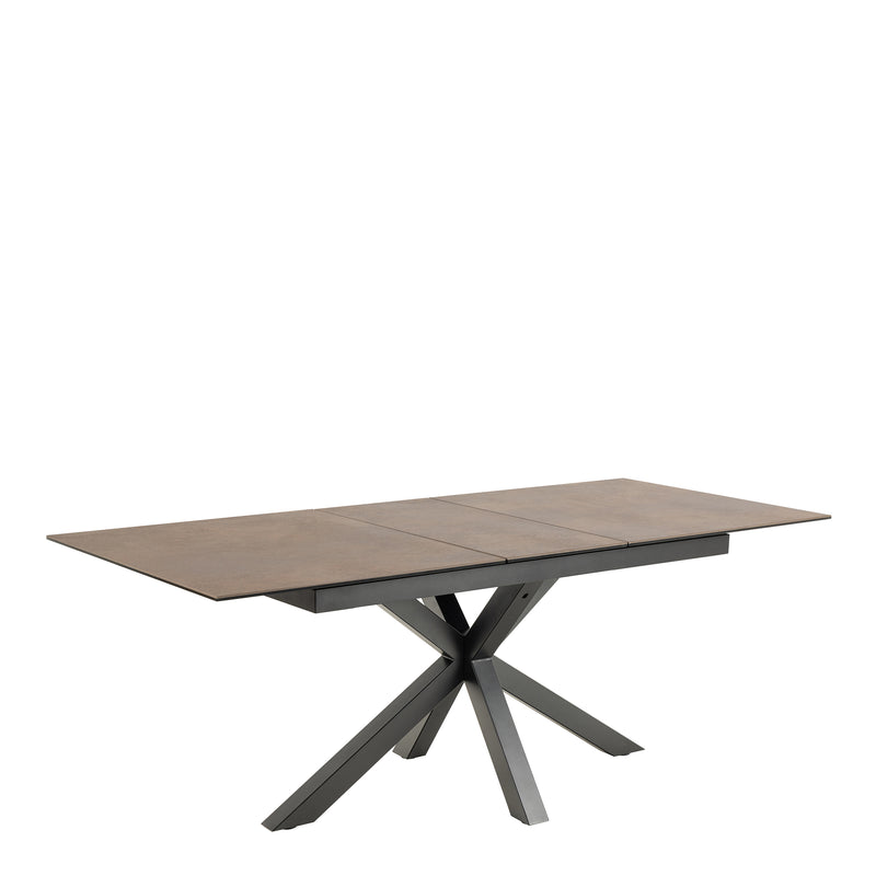 Heaven Extendable Dining Table with Ceramic Rusty Brown Top 168cm — detail view