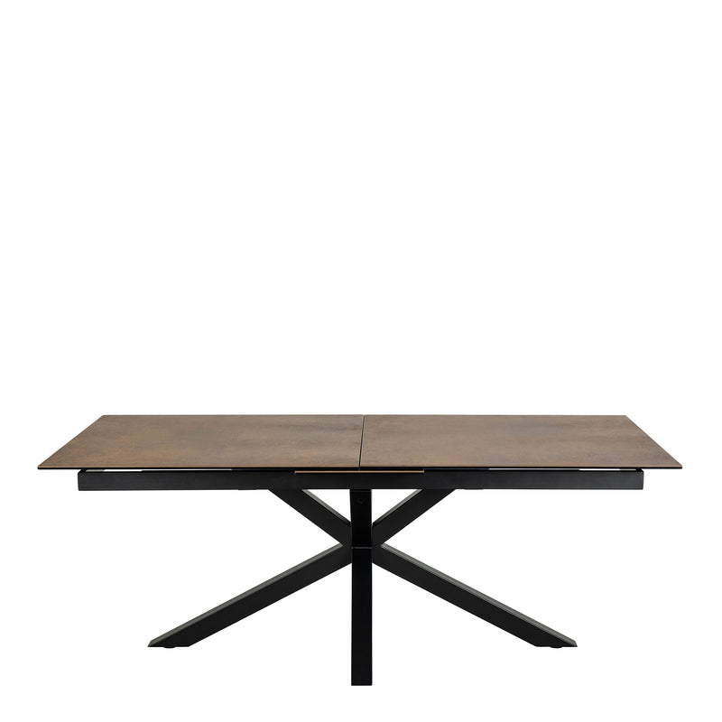 Heaven Extendable Dining Table with Ceramic Rusty Brown Top 200cm — side angle