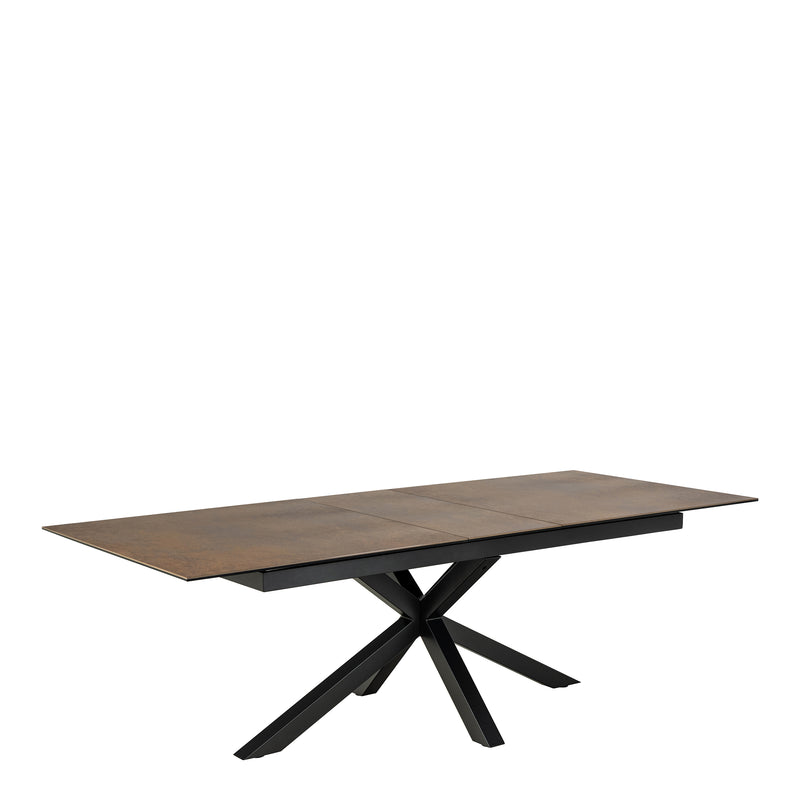 Heaven Extendable Dining Table with Ceramic Rusty Brown Top 200cm — detail view