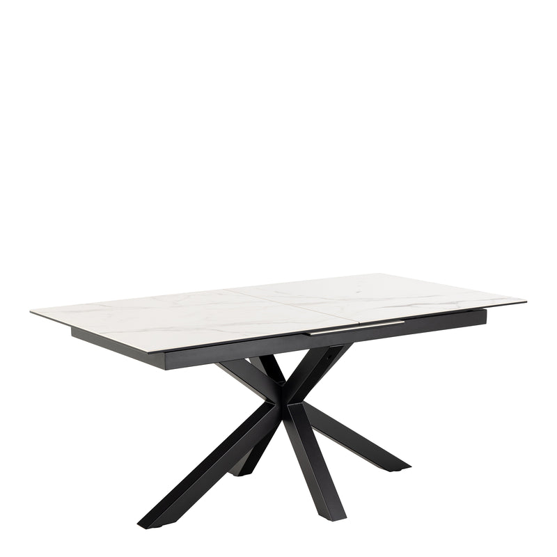 Heaven Extendable Dining Table with Ceramic White Top 168cm — front view
