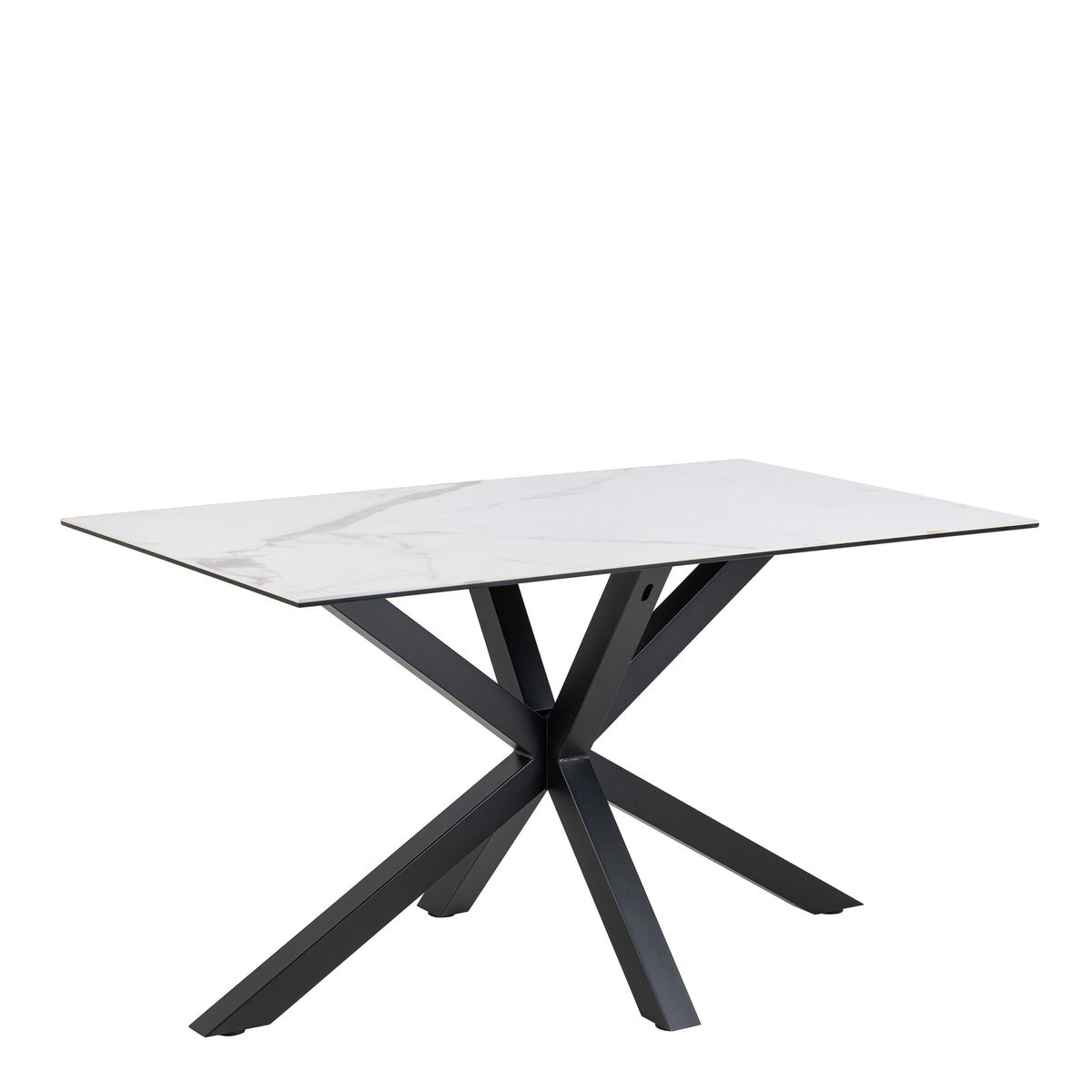 Heaven Dining Table with Ceramic White Top 135cm — front view