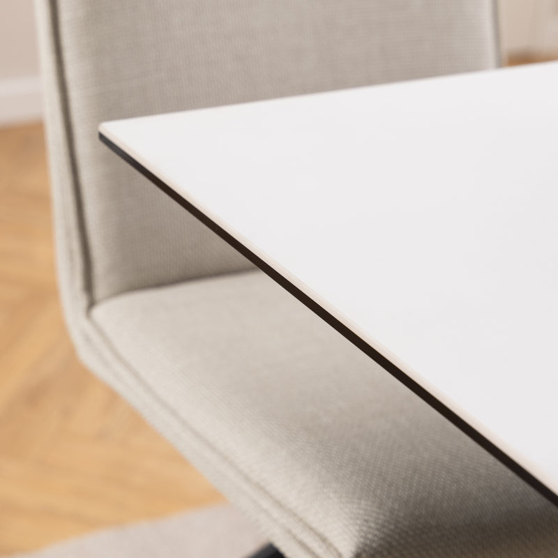 Heaven Dining Table with Ceramic White Top 135cm — alternative angle