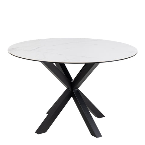 Heaven Round Dining Table with Ceramic White Top — front view