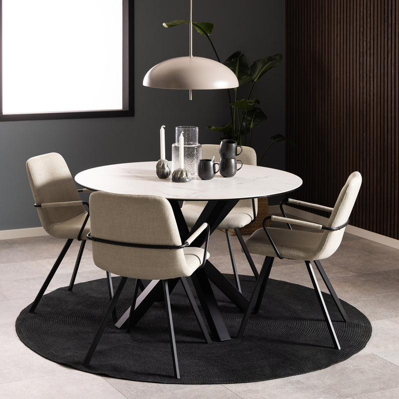 Heaven Round Dining Table with Ceramic White Top — detail view
