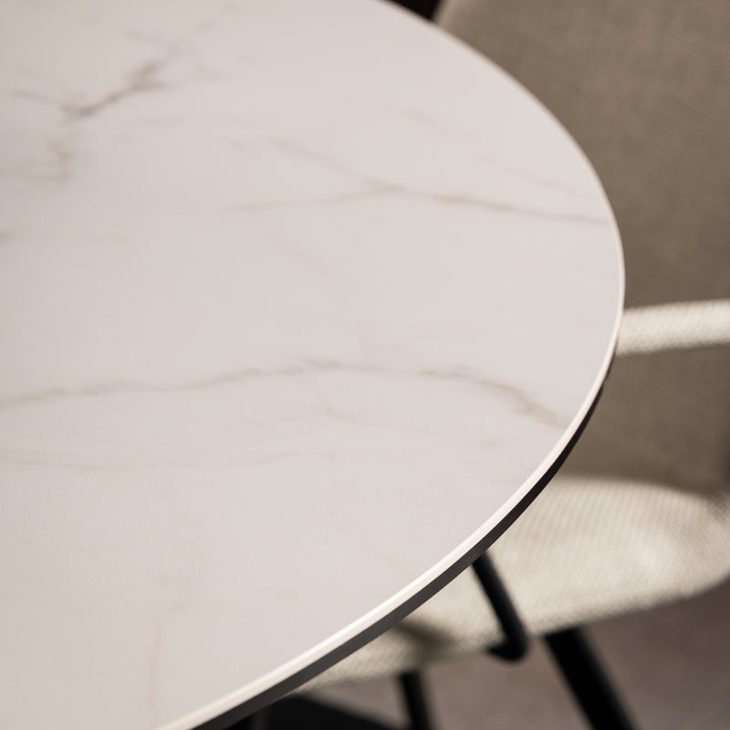Heaven Round Dining Table with Ceramic White Top — alternative angle