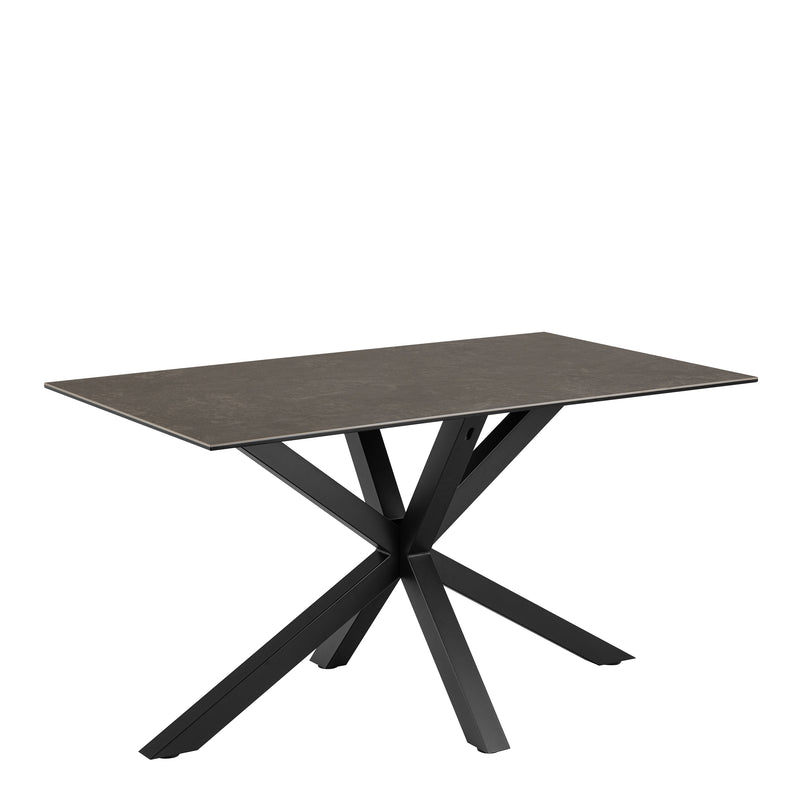 Heaven Dining Table with Ceramic Black Top 135cm — front view