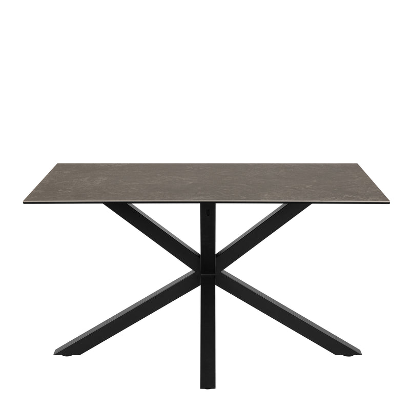 Heaven Dining Table with Ceramic Black Top 135cm — side angle