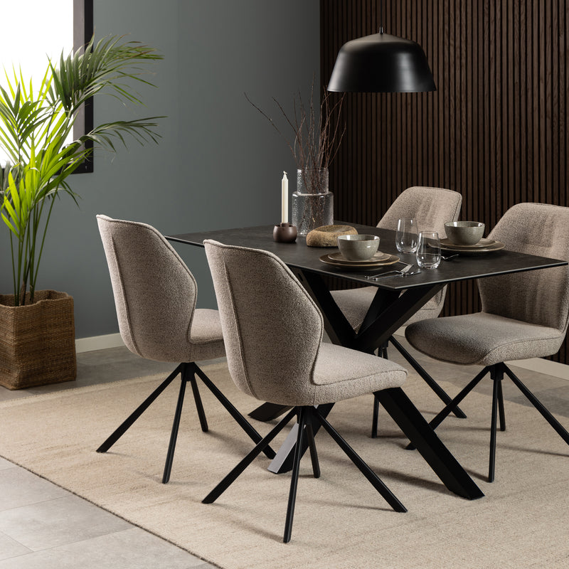 Heaven Dining Table with Ceramic Black Top 135cm — alternative angle