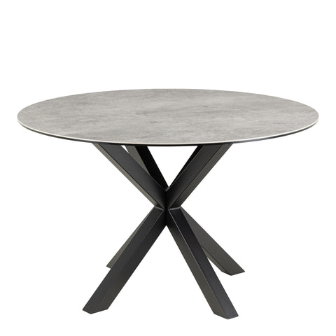Heaven Round Dining Table with Ceramic Grey Top — front view