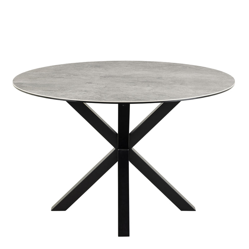 Heaven Round Dining Table with Ceramic Grey Top — side angle