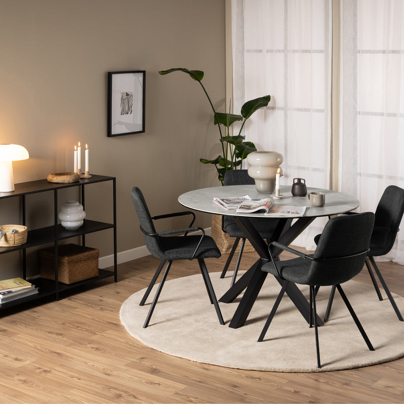Heaven Round Dining Table with Ceramic Grey Top — detail view