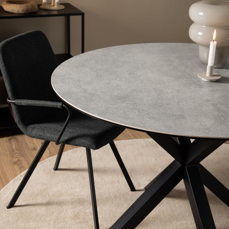 Heaven Round Dining Table with Ceramic Grey Top — alternative angle