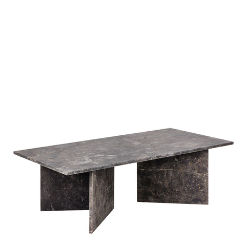 Vega Rectangular Coffee Table with Marron Marble Top 140cm — front view