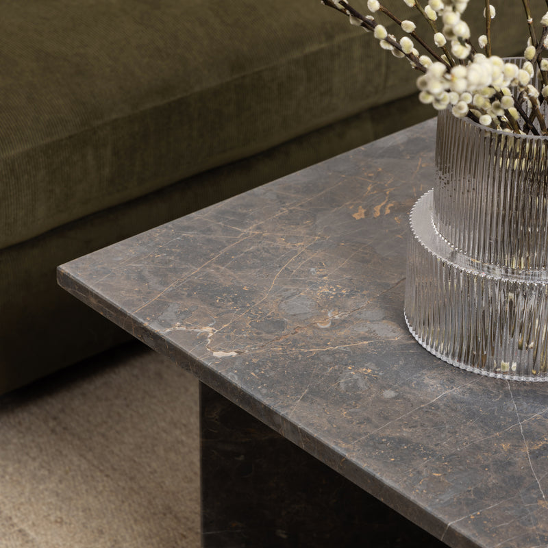 Vega Rectangular Coffee Table with Marron Marble Top 140cm — alternative angle