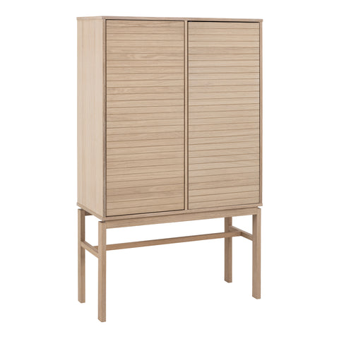 Linley Cabinet with 2 Doors and 4 Shelves in White Oak — front view