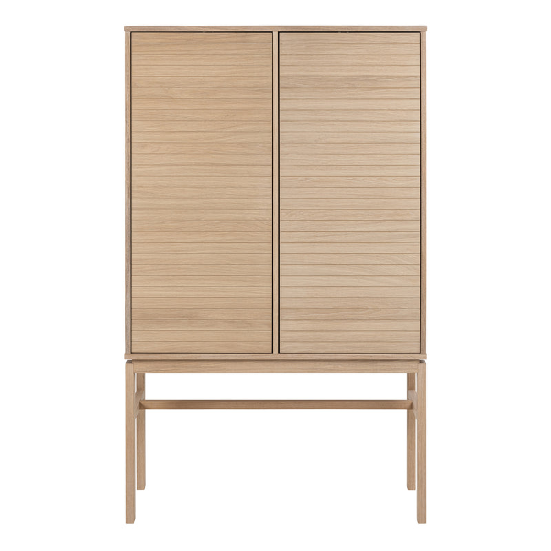 Linley Cabinet with 2 Doors and 4 Shelves in White Oak — side angle