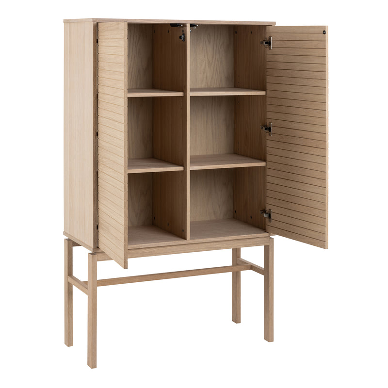 Linley Cabinet with 2 Doors and 4 Shelves in White Oak — alternative angle