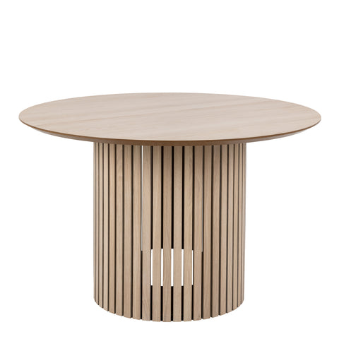 Linley Round Dining Table in White Oak — front view
