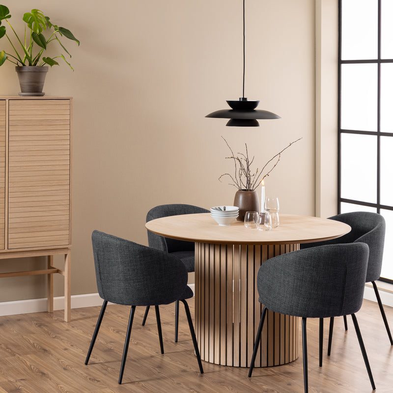 Linley Round Dining Table in White Oak — detail view