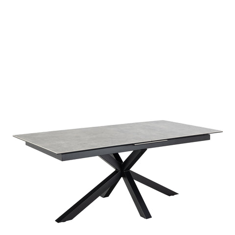 Heaven Extendable Dining Table with Ceramic Grey Top 200cm — front view