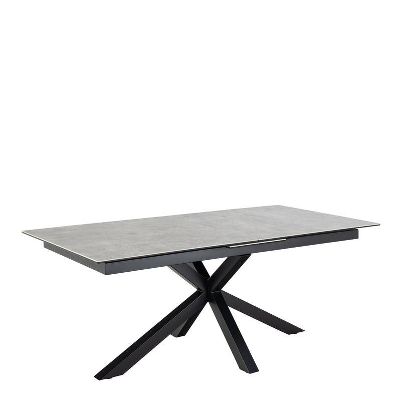 Heaven Extendable Dining Table with Ceramic Grey Top 200cm — front view