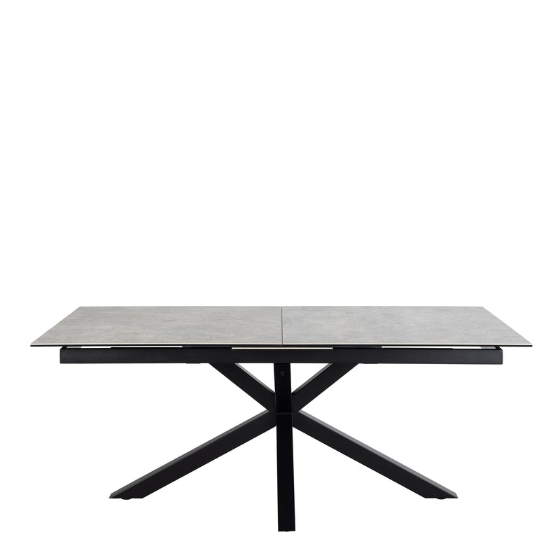Heaven Extendable Dining Table with Ceramic Grey Top 200cm — side angle