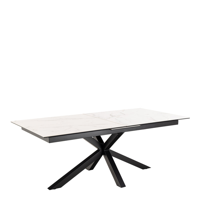 Heaven Extendable Dining Table with Ceramic White Top 200cm — front view