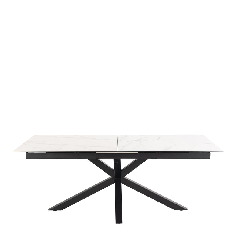 Heaven Extendable Dining Table with Ceramic White Top 200cm — side angle