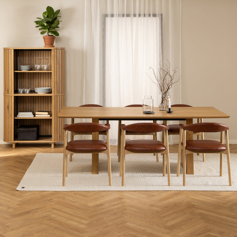 Colima Dining Table in Oak — detail view