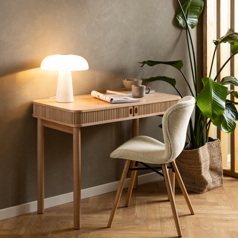 Batilda Dining Chairs with Cream Fabric and Oak Set of 2 — alternative angle