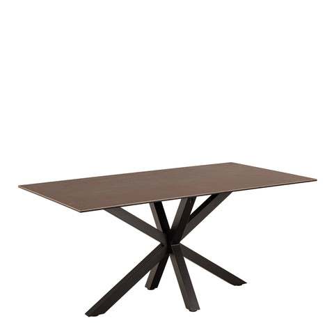 Heaven Dining Table in Ceramic Rusty Brown 160x90cm — front view