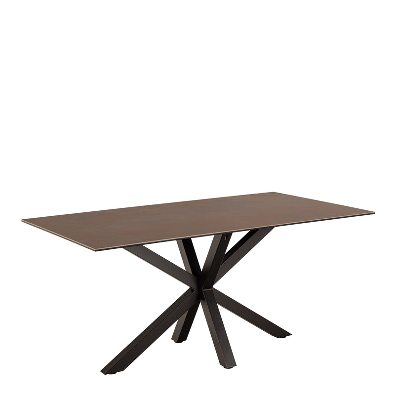 Heaven Dining Table in Ceramic Rusty Brown 160x90cm — front view