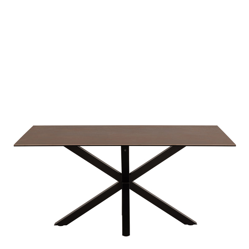 Heaven Dining Table in Ceramic Rusty Brown 160x90cm — side angle