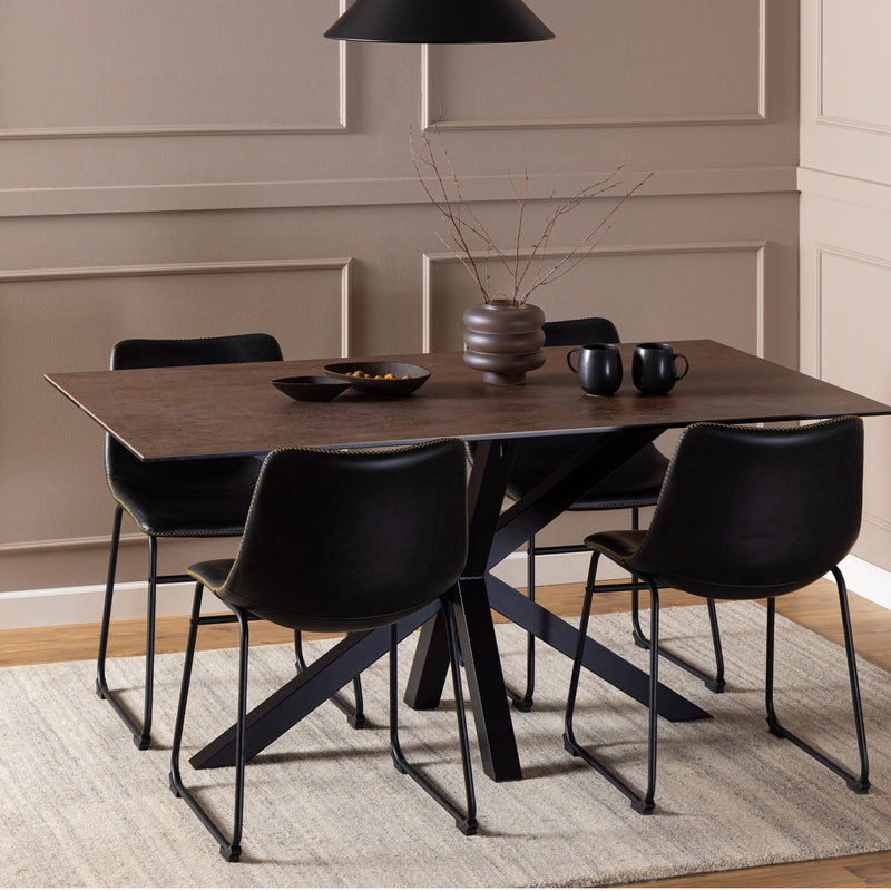 Heaven Dining Table in Ceramic Rusty Brown 160x90cm — alternative angle