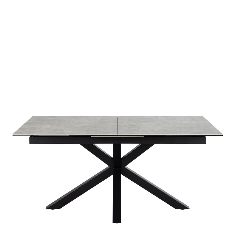 Heaven Extendable Dining Table with Ceramic Grey Top 168cm — side angle