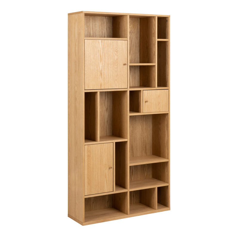 Rangoon 3 Door Large Bookcase in Oak — front view