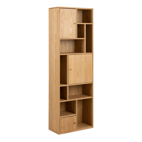 Rangoon 3 Door Bookcase in Oak — front view