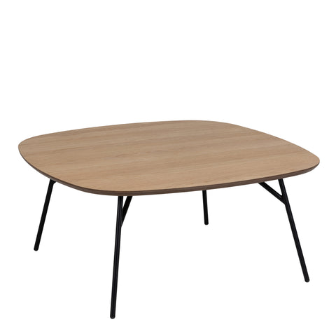 Caracas Square Coffee Table in Oak and Matt Black — front view