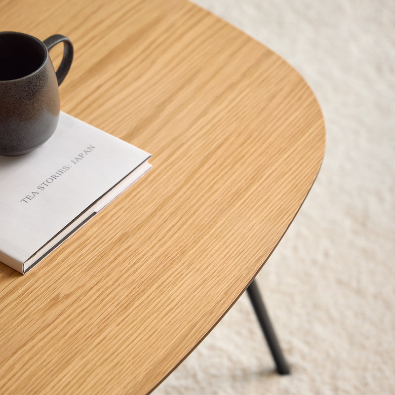 Caracas Square Coffee Table in Oak and Matt Black — alternative angle