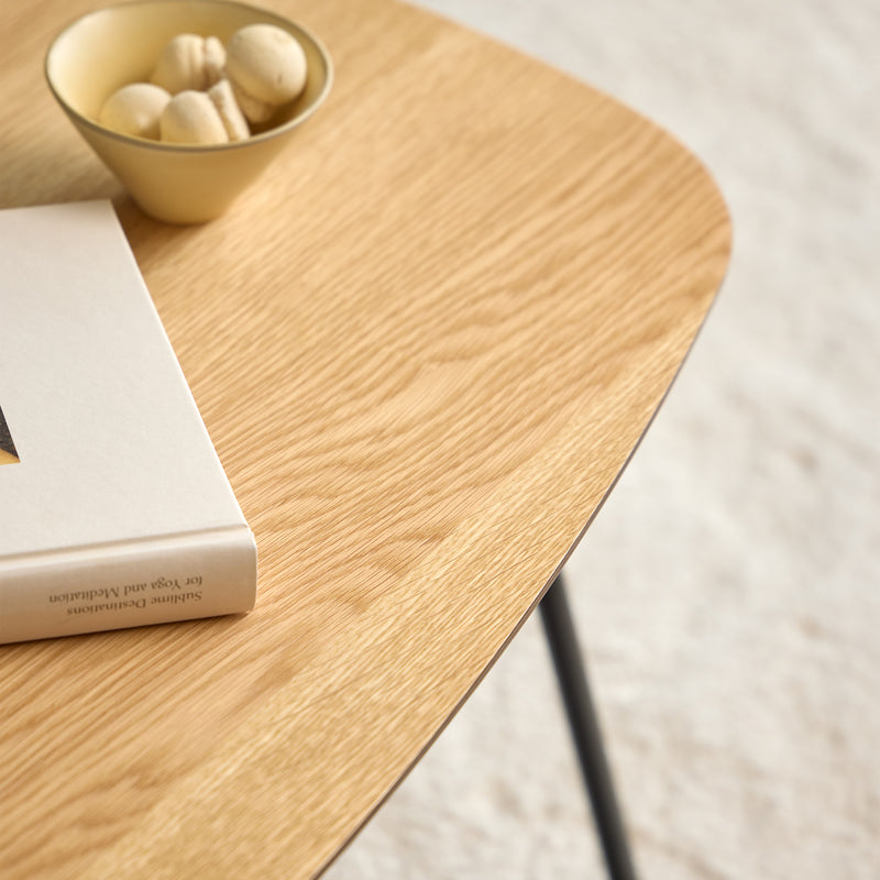 Caracas Rectangular Coffee Table in Oak and Matt Black — alternative angle