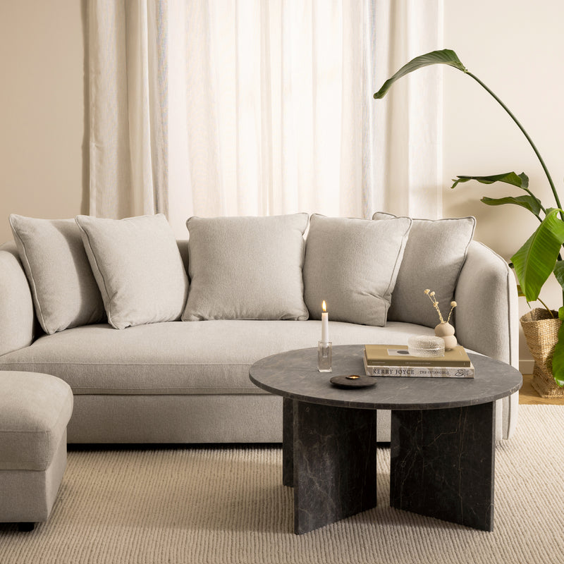 Vega Round Coffee Table with Marron Marble Top 90cm — detail view